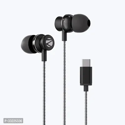 Stylish Black In-Ear Wired Earphones With Microphones-thumb0