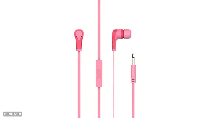 Stylish Pink In-Ear Wired Earphones With Microphones-thumb0