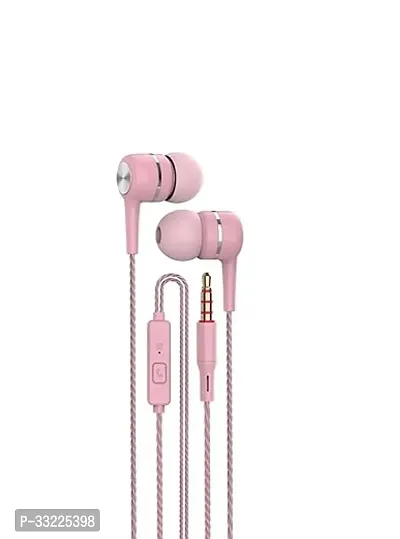 Stylish Pink In-Ear Wired Earphones With Microphones-thumb0