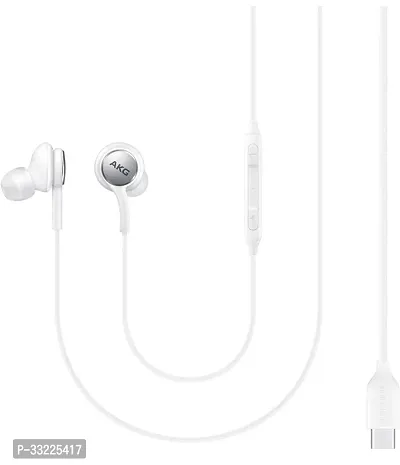 Stylish White In-Ear Wired Earphones With Microphones-thumb0