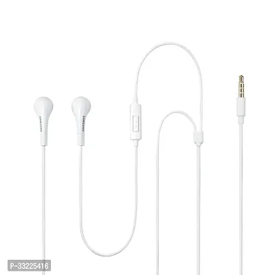 Stylish White In-Ear Wired Earphones With Microphones-thumb0