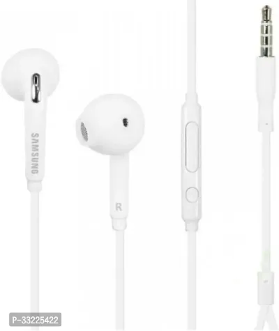 Stylish White In-Ear Wired Earphones With Microphones-thumb0