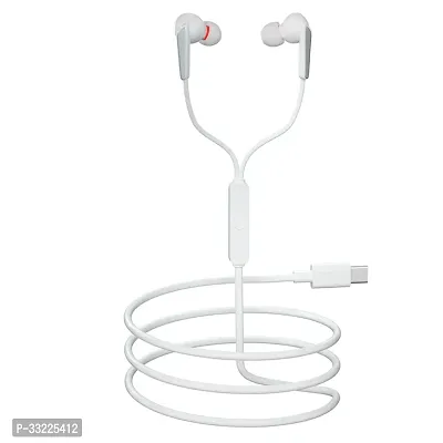 Stylish White In-Ear Wired Earphones With Microphones-thumb0