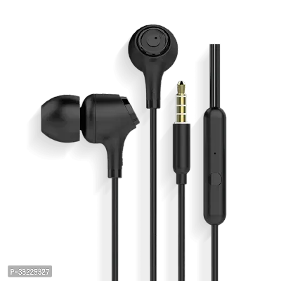 Stylish Black In-Ear Wired Earphones With Microphones-thumb0