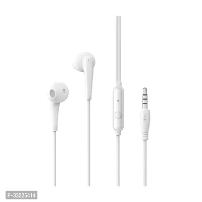 Stylish White In-Ear Wired Earphones With Microphones-thumb0