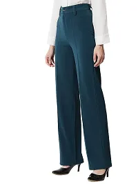 DEVI CREATION Women Polyester Blend Solid Trousers (2XL-34, Rama)-thumb1