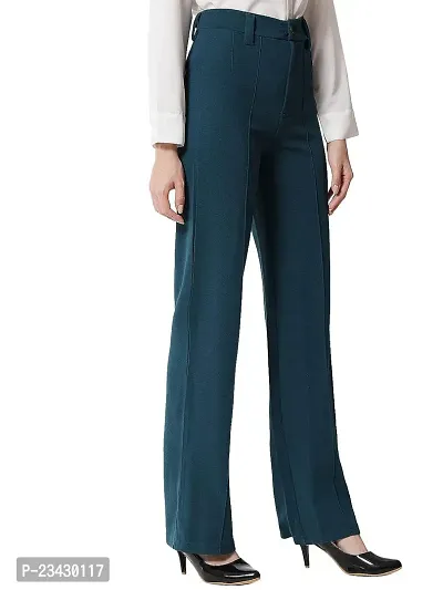 DEVI CREATION Women Polyester Blend Solid Trousers (2XL-34, Rama)-thumb3