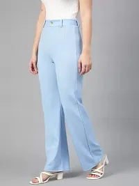 DEVI CREATION Women Polyester Blend Solid Trousers (2XL-34, Sky Blue)-thumb2