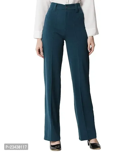 DEVI CREATION Women Polyester Blend Solid Trousers (2XL-34, Rama)