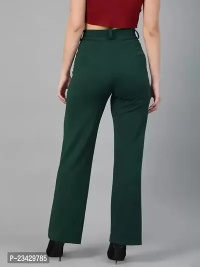 DEVI CREATION Women Polyester Blend Solid Trousers (M-28, Bottle Green)-thumb4