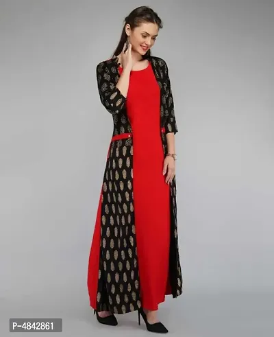 Women's Beautiful Rayon Slub Printed Kurta