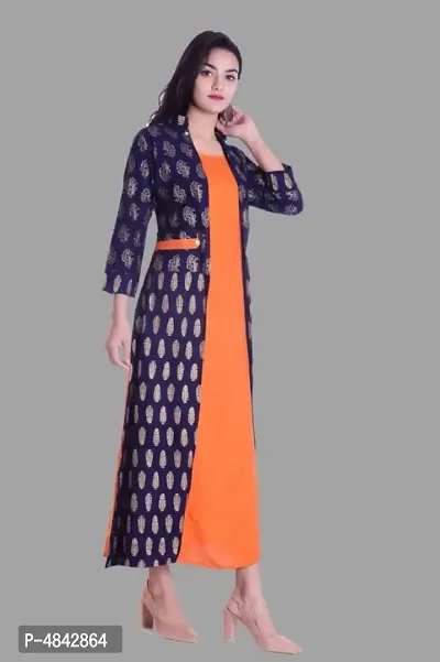 Women's Beautiful Rayon Slub Printed Kurta