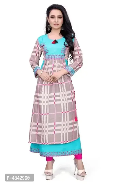 Women's Beautiful Rayon Slub Self Pattern Kurta