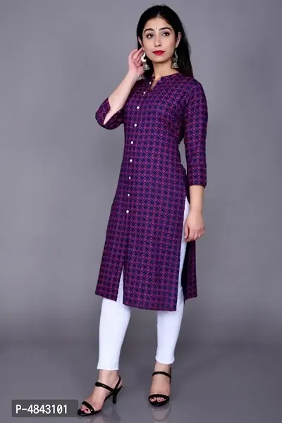 Women's Beautiful Rayon Front - Slit Kurta-thumb4