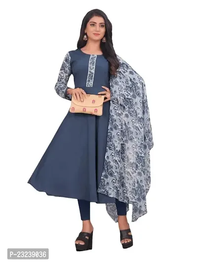 Buy SHAYONA CREATION Long Umbrella Kurti with Dupatta, Crepe Anarkali Neck  Pattern Kurta Gown for Women, Flared Kurta for Women Online In India At  Discounted Prices