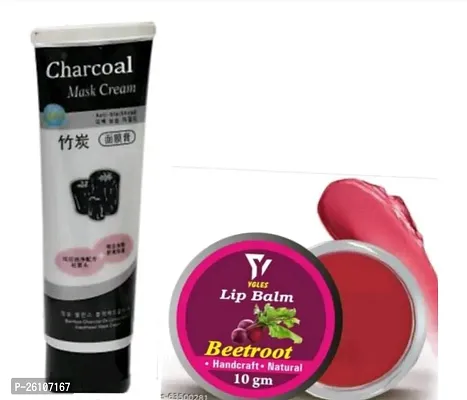 Charcoal and beetroot lip balm