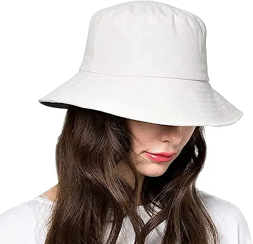 DAVIDSON Stylish Cotton Bucket Cap for Beach Sun Protection for Girls and Women
