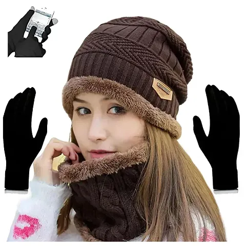 New Unicorn Winter Cap, Neck Scarf/Neck Warmer with Hand Gloves Touch Screen for Men & Women, Warm Neck and Cap with touch screen glove