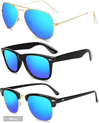Davidson UV Protection Aviator Combo Sunglasses (Free Size) For Men Women Boys and Girls (C11)
