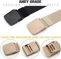 Davidson Pack of 2 Men's Army Style Buckle Belts (C7)-thumb3