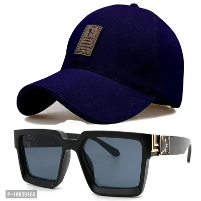 DAVIDSON Round Black Sunglasses with Baseball Cap (C2)-thumb0