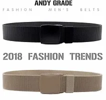 Davidson Pack of 2 Men's Army Style Buckle Belts (C10)-thumb2