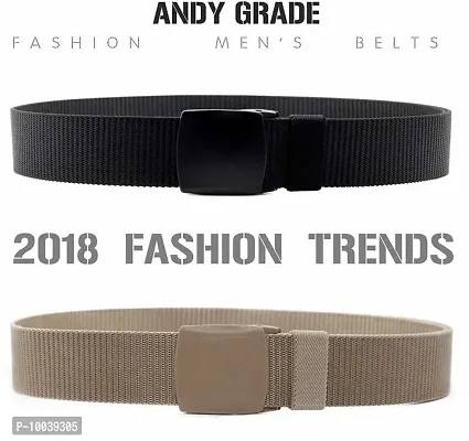 Davidson Pack of 2 Men's Army Style Buckle Belts (C10)-thumb3