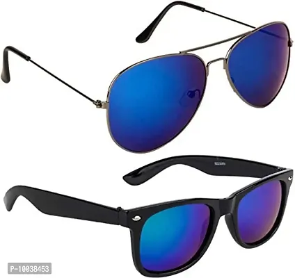 Davidson Stylish sunglasses for men latest 3 Combo Set Of 3 Aviators Unisex Sunglasses & Goggles (C5)-thumb2