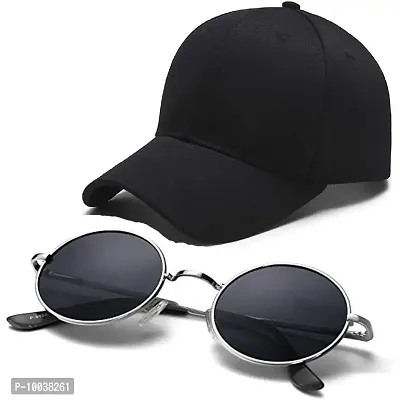 DAVIDSON Round Murcury Sunglasses with Baseball Caps (C5)-thumb0