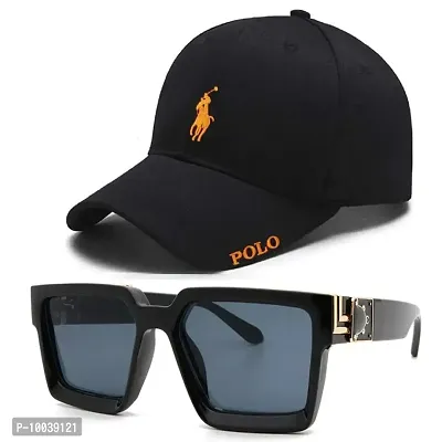 DAVIDSON Stylish Basball Cap with Jazz manak Inspired Sunglasses for Men Women Boys and Girls (C1)