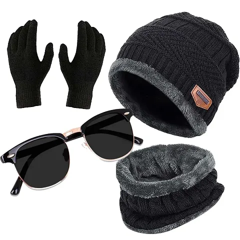 Wool Beanie Cap For Mens With Free Accessories