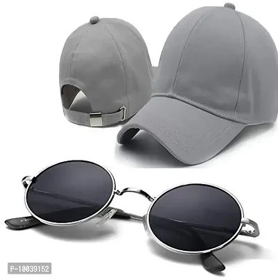 DAVIDSON Round Murcury Sunglasses with Baseball Caps (C2)