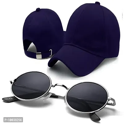 DAVIDSON Round Murcury Sunglasses with Baseball Caps (C3)-thumb0
