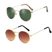 Davidson Round Green and Brown Sunglass-thumb1