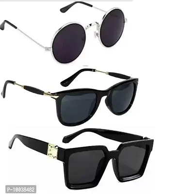 Davidson Stylish sunglasses for men latest 3 Combo Set Of 3 Aviators Unisex Sunglasses  Goggles (C2)-thumb0