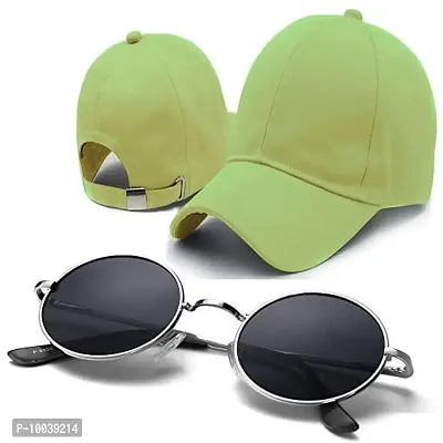 DAVIDSON Round Murcury Sunglasses with Baseball Caps (C4)