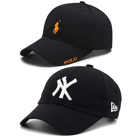 DAVIDSON Unisex Baseball Cap (Pack Of 2) (fg-009_Black_Free Size)