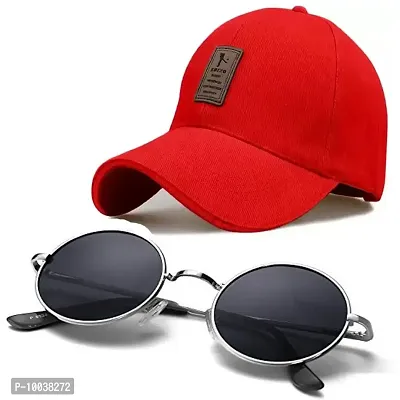 DAVIDSON Round Murcury Sunglasses with Baseball Caps (C6)
