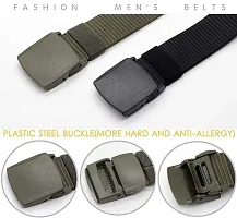 Davidson Pack of 2 Men's Army Style Buckle Belts (C8)-thumb4