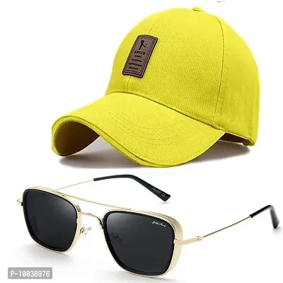 DAVIDSON Round Black Sunglasses with Baseball Cap (C1)