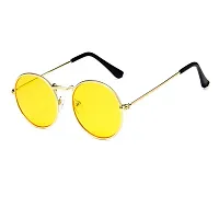 Davidson Round Gandhi Style Unisex Sunglasses (3, Red and Yellow)-thumb2