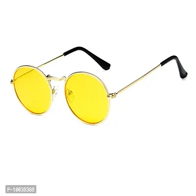 Davidson Round Gandhi Style Unisex Sunglasses (3, Red and Yellow)-thumb3