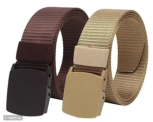 Davidson Pack of 2 Men's Army Style Buckle Belts (C7)-thumb0