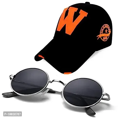 DAVIDSON Round Murcury Sunglasses with Baseball Caps (C8)-thumb0