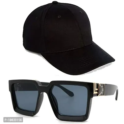 DAVIDSON Blkjaazmanak Sunglasses with Baseball Cap for Unisex (C2)