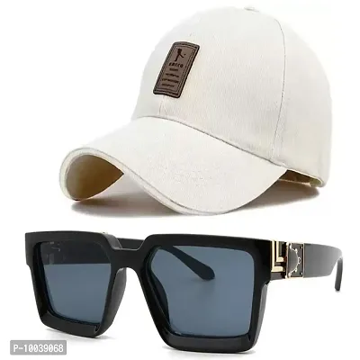 DAVIDSON Round Black Sunglassess with Baseball Cap (C8)