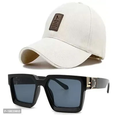 DAVIDSON Round Black Sunglassess with Baseball Cap (C8)-thumb0