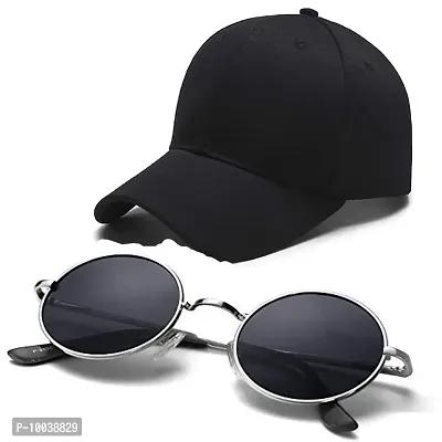 DAVIDSON Round Murcury Sunglasses with Baseball Caps (C1)
