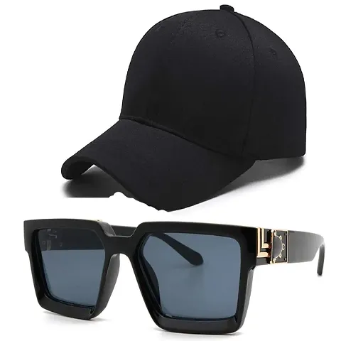 DAVIDSON Stylish Basball Cap with Jazz manak Inspired Sunglasses for Men Women Boys and Girls