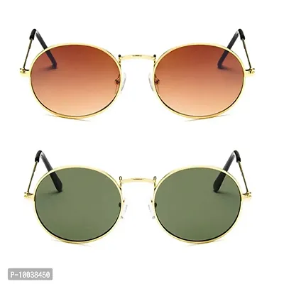 Davidson Round Green and Brown Sunglass